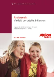 Deckblatt der Broschüre "Anderssein - Vielfalt, Vorurteile, Inklusoin"