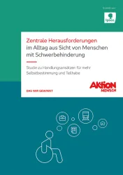 Titelblatt der Studie Zentrale Herausforderung im Alltag aus Sicht von Menschen mit Schwerbehinderung barrierefrei