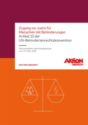 Deckblatt Zugang zur Justiz für Menschen mit Behinderungen barrierefrei