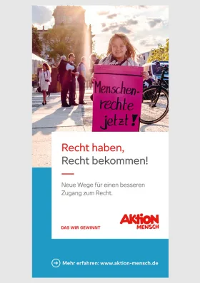 Flyer Recht haben Recht bekommen von Aktion Mensch