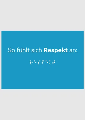 Aktion Mensch Respekt Postkarte in blau