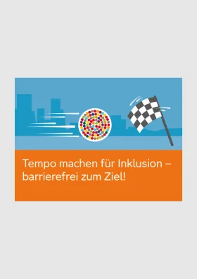 Aktion Mensch Postkarte Tempo machen für Inklusion