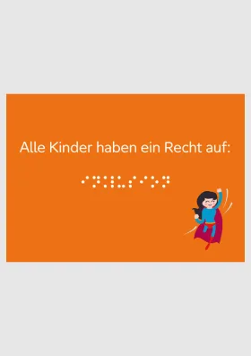 Aktion Mensch Postkarte „Alle Kinder haben ein Recht auf: Inklusion“ Inklusion in Braille